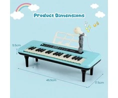 Promotions Vaikiškas pianinas-klaviatūra, 37 klavišai, 46.5x17.5x5.5 cm, mėlynas, nešiojamas