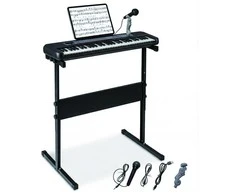 Promotions Vaikiškas pianino klaviatūra, 61 klavišas, reguliuojamas stovas, juoda