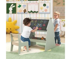 Promotions Vaikiškas piešimo stovas su kėdute ir popieriaus ritinio laikikliu, 68x60x80 cm, žalias