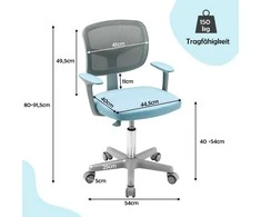 Promotions Vaikiškas rašomasis stalas ir kėdė, 80x51x88-110,5 cm, mėlyna, reguliuojamas aukštis