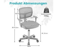Promotions Vaikiškas rašomasis stalas ir kėdė, 80x51,5x51-73 cm, pilka, reguliuojamas