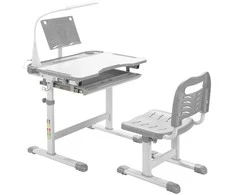 Promotions Vaikiškas rašomasis stalas ir kėdžių rinkinys, 71x52x52-79 cm, pilka