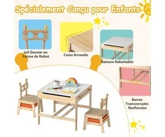 Promotions Vaikiškas stalas ir kėdės, 60x60x49 cm, natūralios spalvos