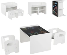 Promotions Vaikiškas stalas ir kėdžių komplektas 62.2x48.3x40.6 cm Baltas MDF