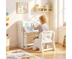 Promotions Vaikiškas stalas ir kėdžių komplektas 135x51x68 cm, smėlio spalvos, HDPE