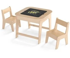 Promotions Vaikiškas stalas su 2 kėdėmis, 60x60x49 cm, natūralios spalvos
