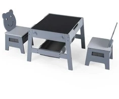 Promotions Vaikiškas staliukas ir 2 kėdučių komplektas, 69.9x61x45.7 cm, pilka, su laikymo vieta