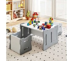 Promotions Vaikiškas staliukas ir kėdutė 68,6x39,4x52,1 cm pilkas MDF