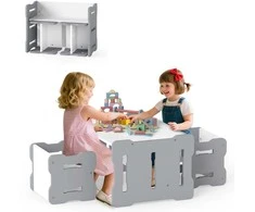 Promotions Vaikiškas staliukas ir kėdutė 68,6x39,4x52,1 cm pilkas MDF
