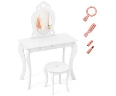 Promotions Vaikiškas tualetinis staliukas su kėdute, 70x34x105 cm, balta