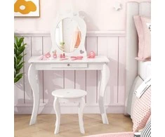 Promotions Vaikiškas tualetinis staliukas su kėdute, 70x34x105 cm, balta