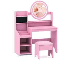 Promotions Vaikiškas tualetinis staliukas 84x37x107 cm rožinis, su laikymo vieta