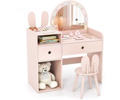 Promotions Vaikiškas tualetinis staliukas su kėdute, 80x39x95 cm, rožinė