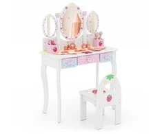 Promotions Vaikiškas tualetinis staliukas su kėdute, 70x34x105 cm, balta, MDF