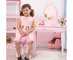 Promotions Vaikiškas tualetinis staliukas su komplektu, 70x34x101 cm, rožinis