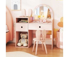 Promotions Vaikiškas tualetinis staliukas su kėdute, 80x39x95 cm, rožinė