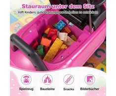 Promotions Vaikiškas važiuojamas automobilis 65x29x37 cm rožinis, su daiktadėže