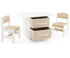 Promotions Vaikiškas veiklos stalas su kėdute, 71x48x50 cm, smėlio spalvos