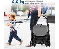 Promotions Vaikiškas vežimėlis, lengvas, sulankstomas viena ranka, 84x51x105,5 cm, juodas