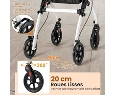 Promotions Vaikščiojimo rėmas su ratukais, 68x53x90-103 cm, baltas ir juodas