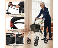 Promotions Vaikščiojimo rėmas su ratukais, 68x53x90-103 cm, baltas ir juodas