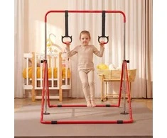 Promotions Vaikų gimnastikos skersinis, 111.5x144.5x132 cm, raudonas, reguliuojamas, sulankstomas metalinis