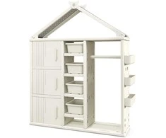 Promotions Vaikų laikymo spinta, 129.5x34.3x156.2 cm, rožinė ir balta