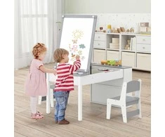 Promotions Vaikų meno stalas ir molberto rinkinys, 109x60x55 cm, pilka, medinis