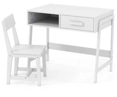 Promotions Vaikų mokymosi stalo ir kėdės rinkinys, 85x48x70 cm, baltas