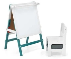 Promotions Vaikų molbertas ir kėdutės komplektas, 55x48x75 cm, žalia