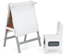 Promotions Vaikų molbertas ir kėdutės komplektas, 55x48x75 cm, pilka