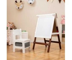 Promotions Vaikų molbertas ir kėdutės komplektas, 55x48x75-94 cm, ruda