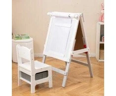 Promotions Vaikų molbertas ir kėdutės komplektas, 55x48x75 cm, pilka