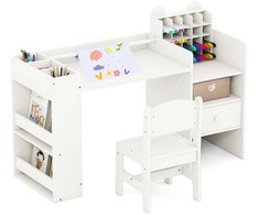 Promotions Vaikų piešimo stalas ir kėdžių komplektas, 107.5x40x72.5 cm, balta