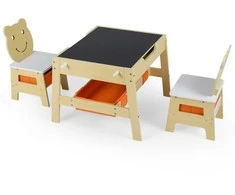 Promotions Vaikų stalas ir kėdžių komplektas, 70x61x45.7 cm, natūralios spalvos, MDF