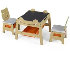 Promotions Vaikų stalas ir kėdžių komplektas, 70x61x51 cm, natūralios spalvos, MDF