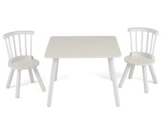 Promotions Vaikų stalas ir kėdžių komplektas, 59,7x59,7x43,2 cm, balta, pušies mediena