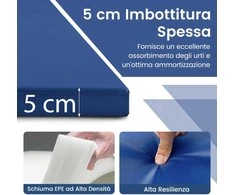 Promotions Vaikų treniruočių skersinis ir sulankstomas kilimėlis, 300x117x5 cm, mėlynas, reguliuojamas