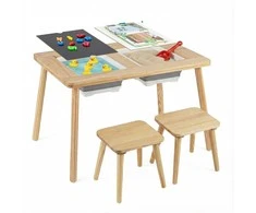 Promotions Vaikų veiklos stalo komplektas, 81.3x58.4x49.5 cm, natūralus, mediena