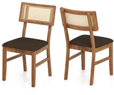 Promotions Valgomojo kėdės, 2 vnt., 53,5x56x89 cm, rudos, apmuštos