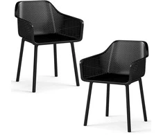 Promotions Valgomojo kėdės, 2 vnt., 57.2x54.6x81.3 cm, juodos