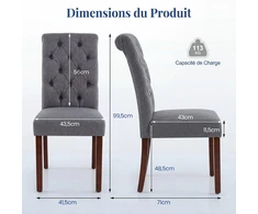 Promotions Valgomojo kėdės 2 vnt. 68x46x100 cm pilkos spalvos