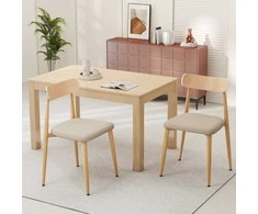 Promotions Valgomojo kėdžių komplektas, 49.5x48.3x78.7 cm, ąžuolas, lininis audinys