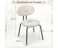 Promotions Valgomojo kėdžių komplektas 59x51x83 cm Baltos metalinės kojos