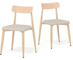 Promotions Valgomojo kėdžių komplektas, 49.5x48.3x78.7 cm, ąžuolas, lininis audinys