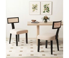 Promotions Valgomojo kėdžių rinkinys 2 vnt., 55.5x48.5 cm, juodos spalvos, apmuštos lininio audinio