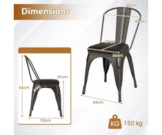 Promotions Valgomojo kėdžių rinkinys 53x44x84 cm Ruda metalas PU oda