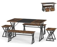 Promotions Valgomojo komplektas, 139x80x75 cm, ruda, MDF ir metalas