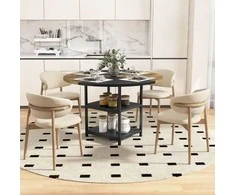Promotions Valgomojo stalas, 120x76 cm, Juoda ir Ruda