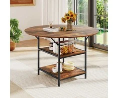 Promotions Valgomojo stalas, 120x76 cm, rudas, metalinis rėmas